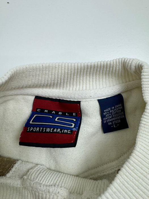 (XL) Vintage Crable Sportswear Sweatshirt White | Vitnage Clothing Store Canada