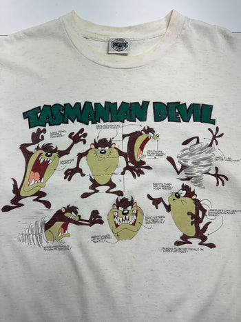 (L) Vintage 90s Tasmanian Devil Tee White