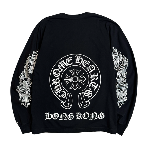 Chrome Hearts Hong Kong Horseshoe L/S Tee Black | Vintage Clothing Store Canada