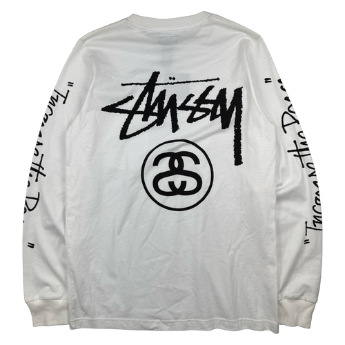 Vintage Stussy Increase The Peace L/S Tee White | Vintage Clothing Store Canada