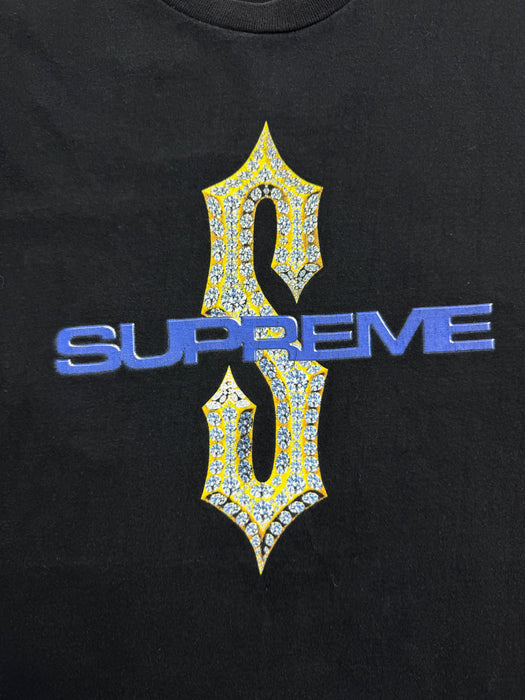 Supreme Diamonds Logo Tee Black (USED) | Vitnage Clothing Store Canada