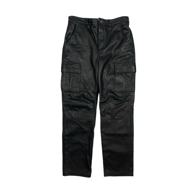 OVO x Roots Leather Cargo Pants Black