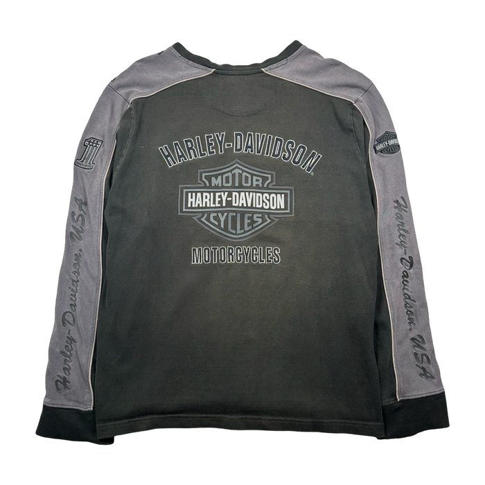 Vintage Harley Davidson Embroidered Spell Out Crewneck Black | Vitnage Clothing Store Canada