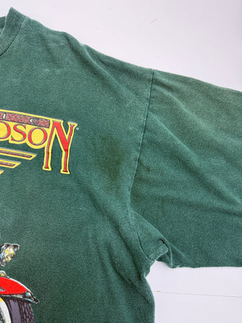 Vintage 1990s Harley Davidson Electra Glide Tee Green