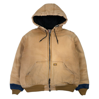 Vintage Dickies Distressed Hooded Work Jacket Beige