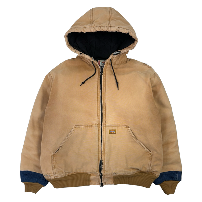 Vintage Dickies Distressed Hooded Work Jacket Beige