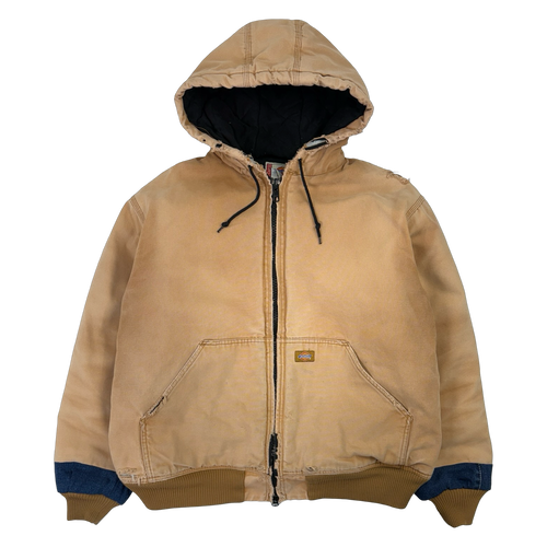 Vintage Dickies Distressed Hooded Work Jacket Beige | Vintage Clothing Store Canada
