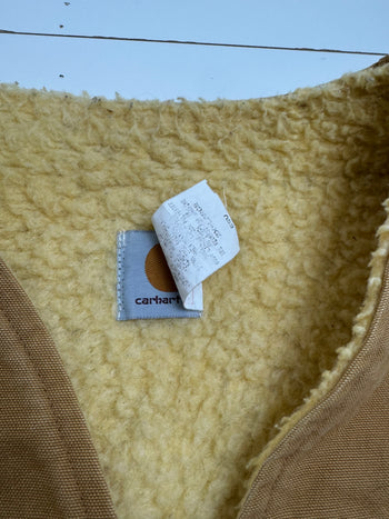 (XL) Vintage 90s Carhartt Sherpa Vest Khaki