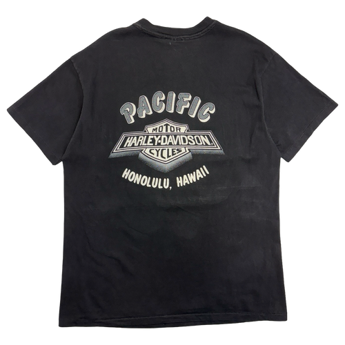 Vintage 1990s Harley Davidson Honolulu Hawaii Tee Black | Vintage Clothing Store Canada