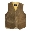 Vintage Sears Western Sherpa Lined Suede Vest Brown