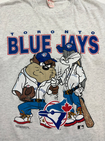 (L) Vintage '94 Looney Tunes Toronto Blue Jays Tee Grey