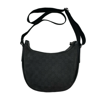 Gucci GG Canvas Half Moon Shoulder Bag Black