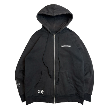 Chrome Hearts Cemetery Cross Thermal Zip Up Sweater Black