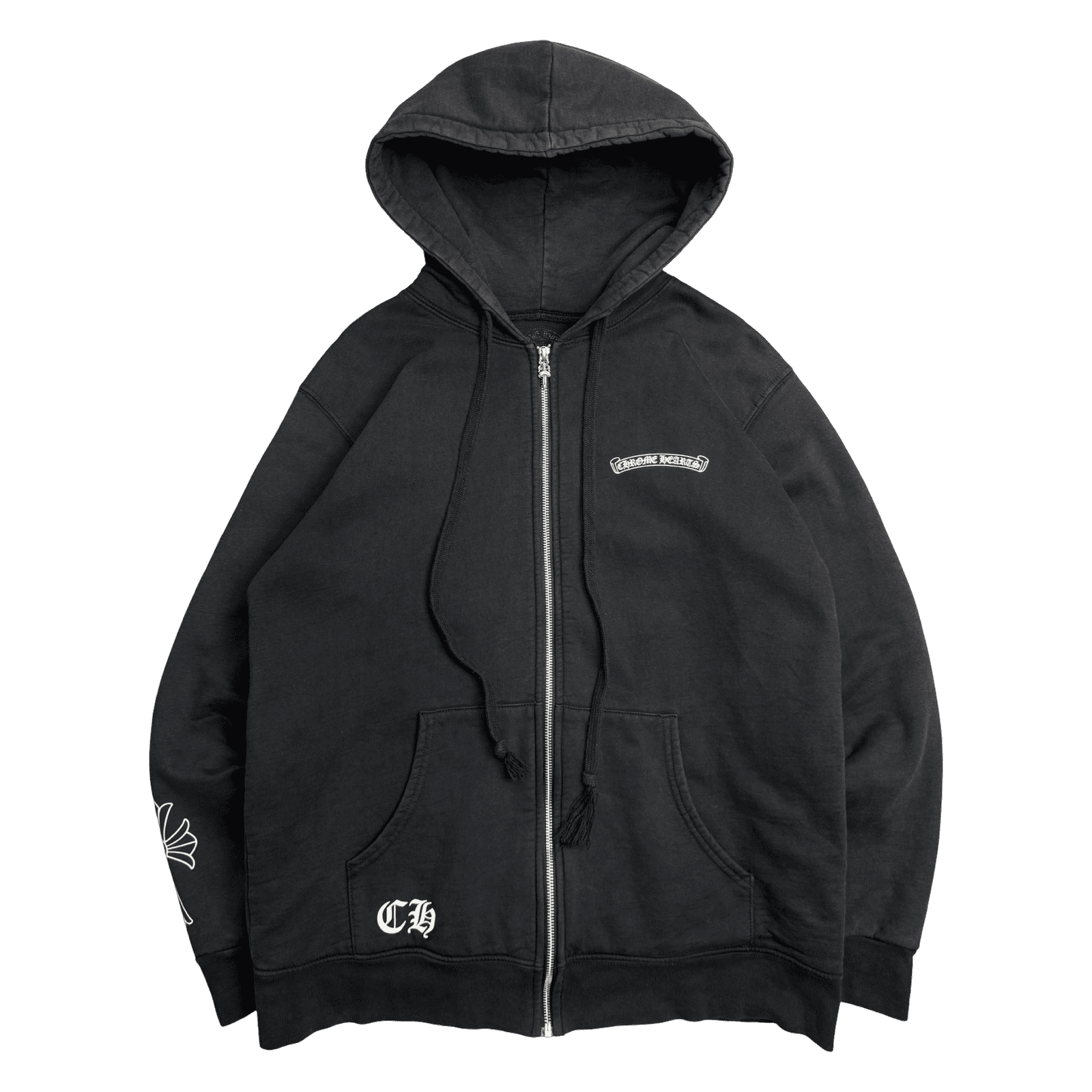 Chrome Hearts Cemetery Cross Thermal Zip Up Sweater Black