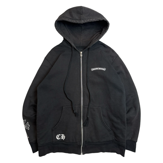 Chrome Hearts Cemetery Cross Thermal Zip Up Sweater Black