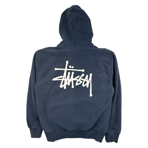 Stussy Basic Logo Hoodie Navy (USED) | Vintage Clothing Store Canada