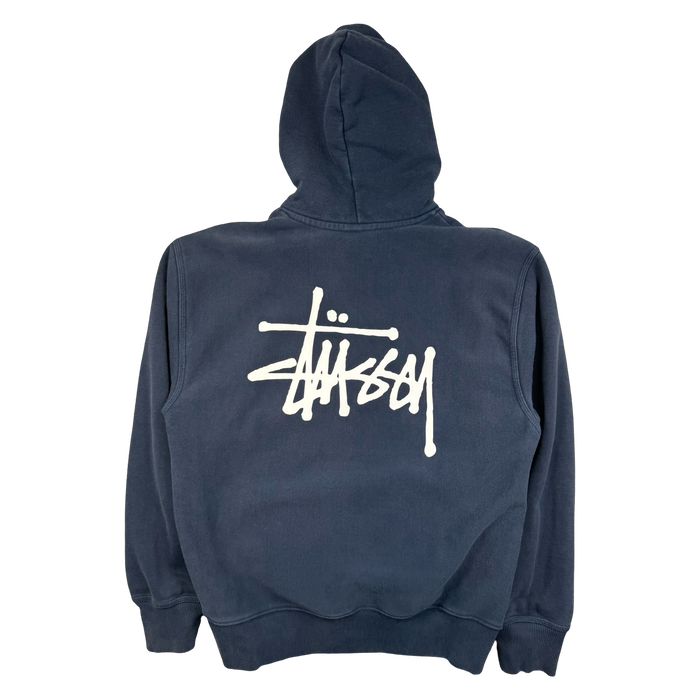 Stussy Basic Logo Hoodie Navy (USED) | Vitnage Clothing Store Canada