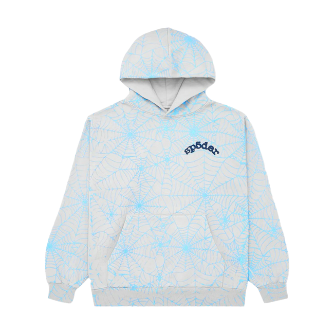 Sp5der AOP Web Hoodie Grey/Blue