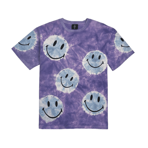 Cactus Jack x DSM Smiley Tie Dye Tee Purple (USED) | Vintage Clothing Store Canada