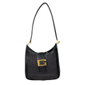 Vintage Gucci G Buckle Shoulder Bag Black