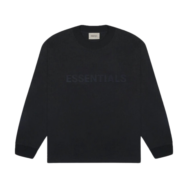 Fear Of God Essentials Boxy Long Sleeve Tee Applique Logo Black