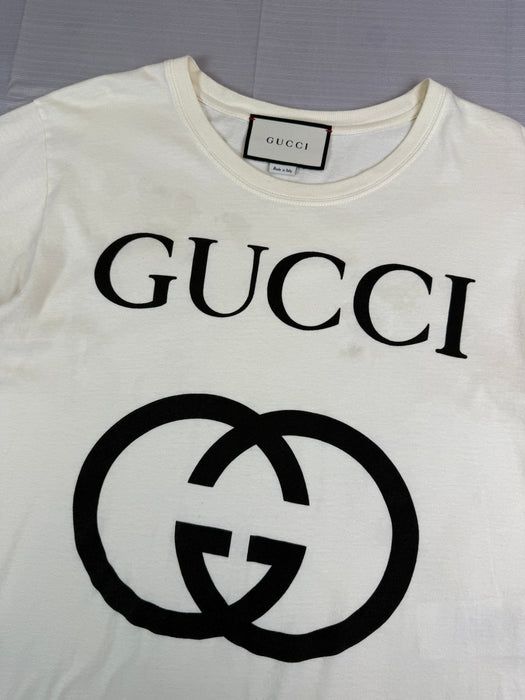 Gucci Interlocking GG Tee Cream (USED) | Vitnage Clothing Store Canada