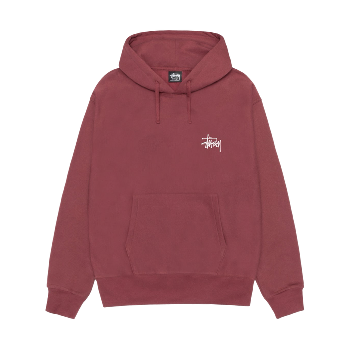 Stussy Basic Logo Hoodie Oxblood Red | Vitnage Clothing Store Canada