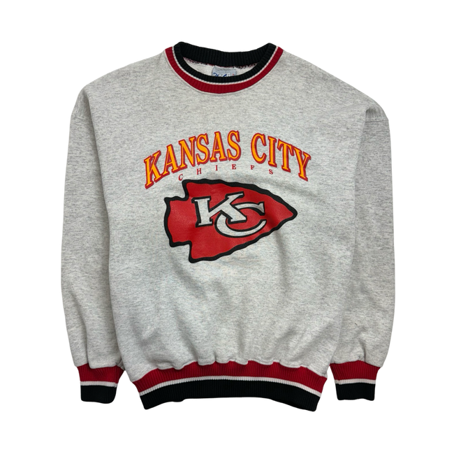 (L) Vintage Kansas City Chiefs Sweatshirt Light Grey