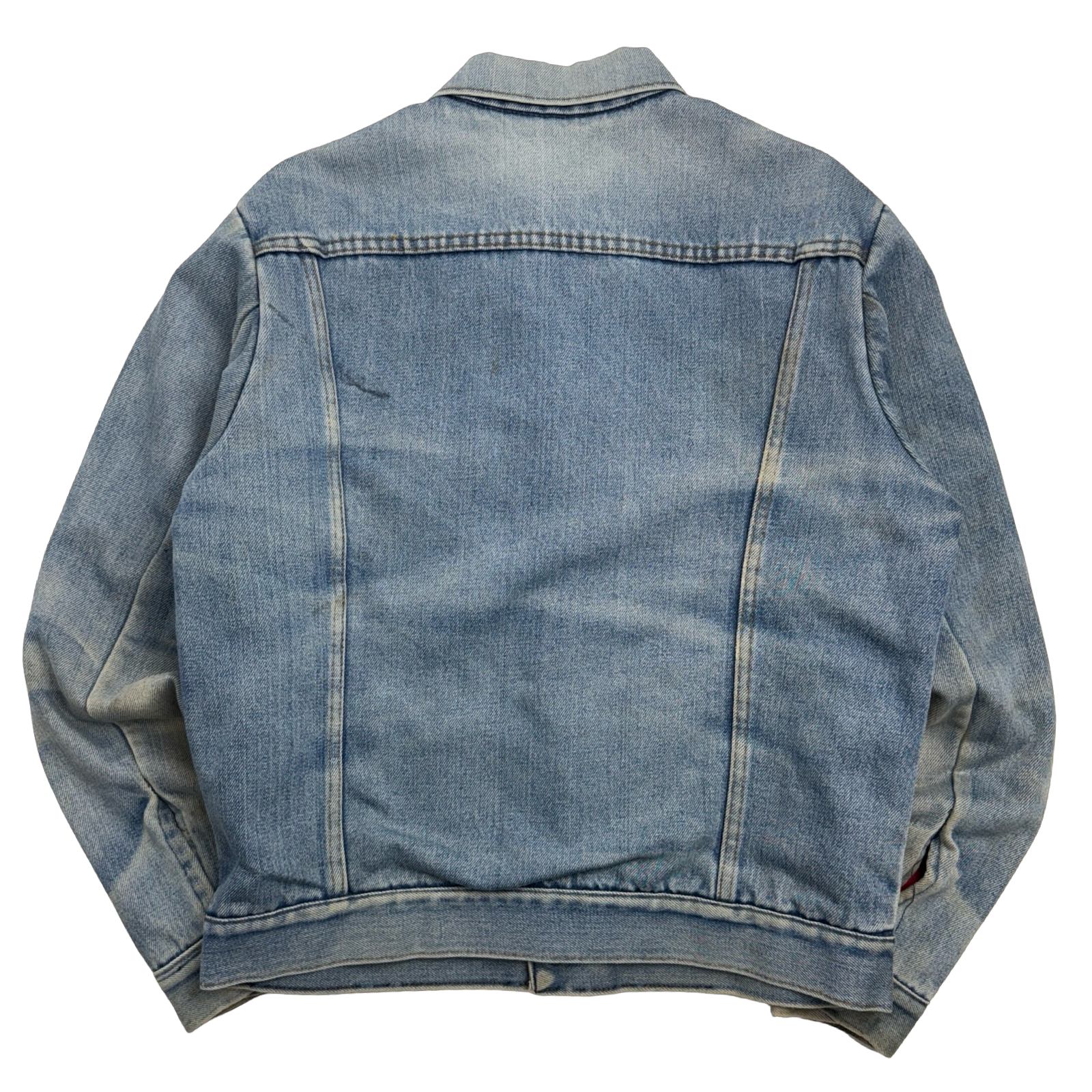 Vintage Red Interior Insulated Denim Jacket