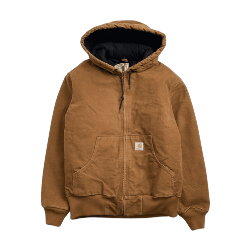 (S) Vintage Women's Carhartt Hooded Zip Jacket Beige | Vintage Clothing Store Canada