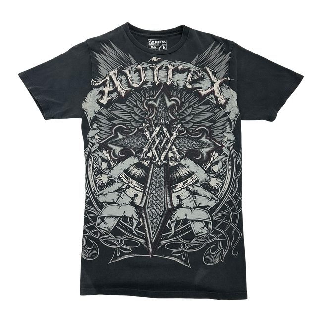 Vintage Y2K Avirex Cross Tee Black