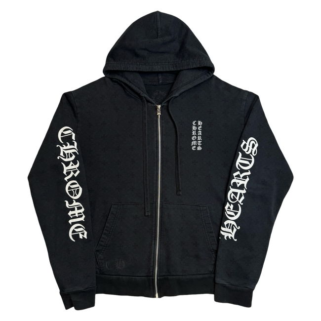 Chrome Hearts Monogram Cross Dagger Zip Up Sweater Black
