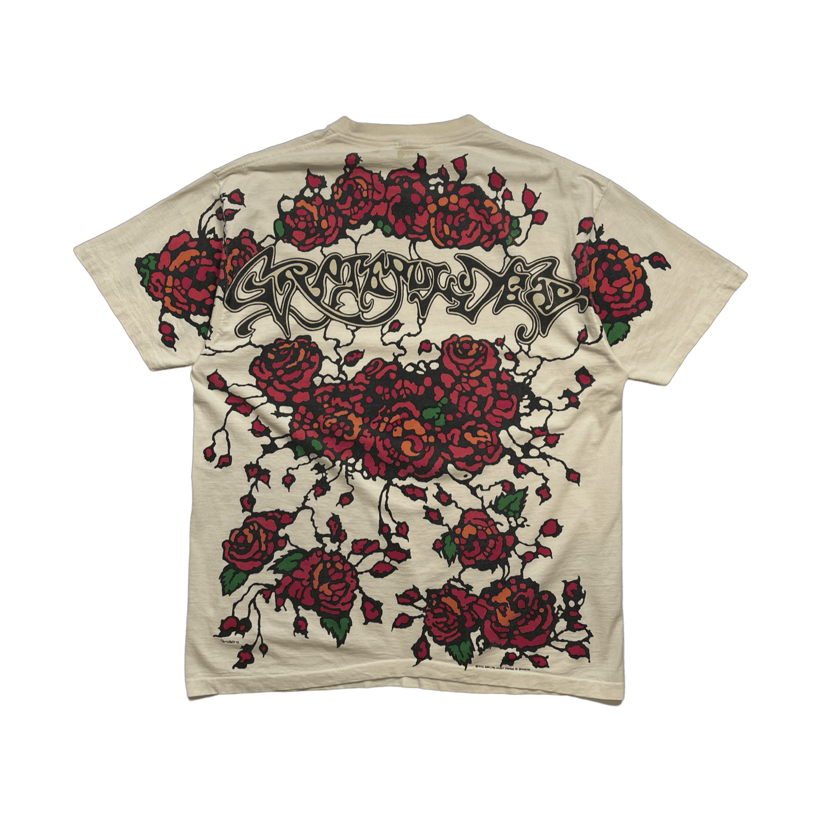 Vintage '92 Grateful Dead Bertha Roses AOP Tee White