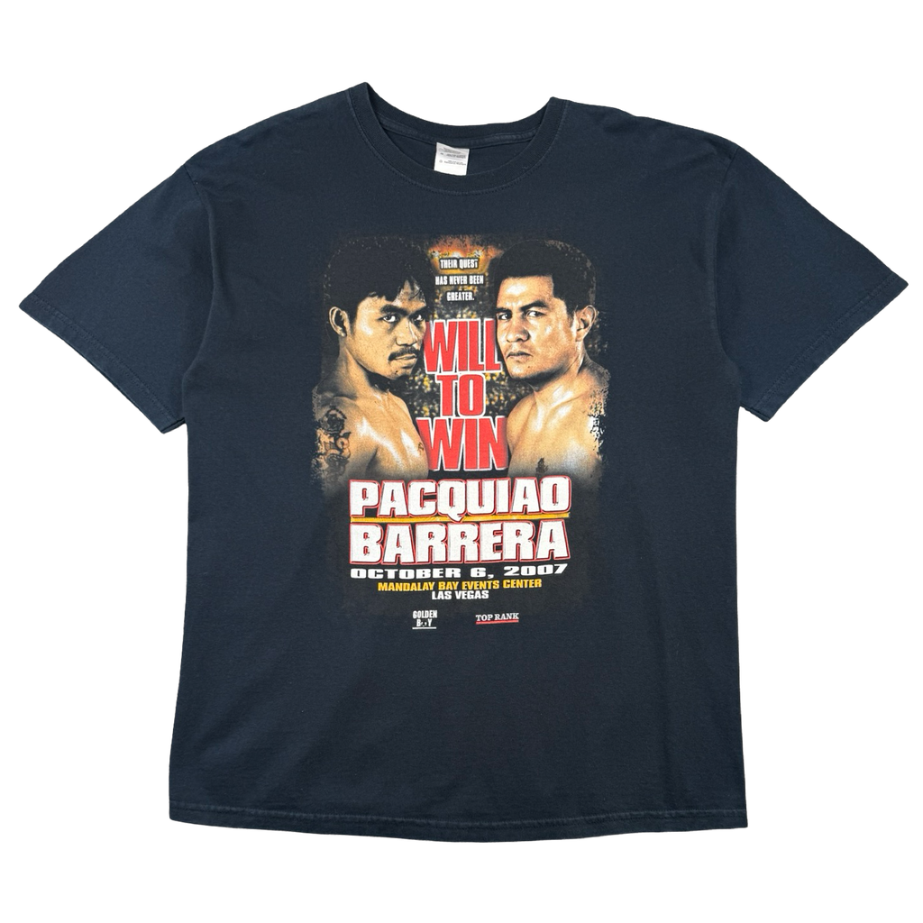 Vintage 2007 Pacquiao vs Barrera Fight Promo Tee Black