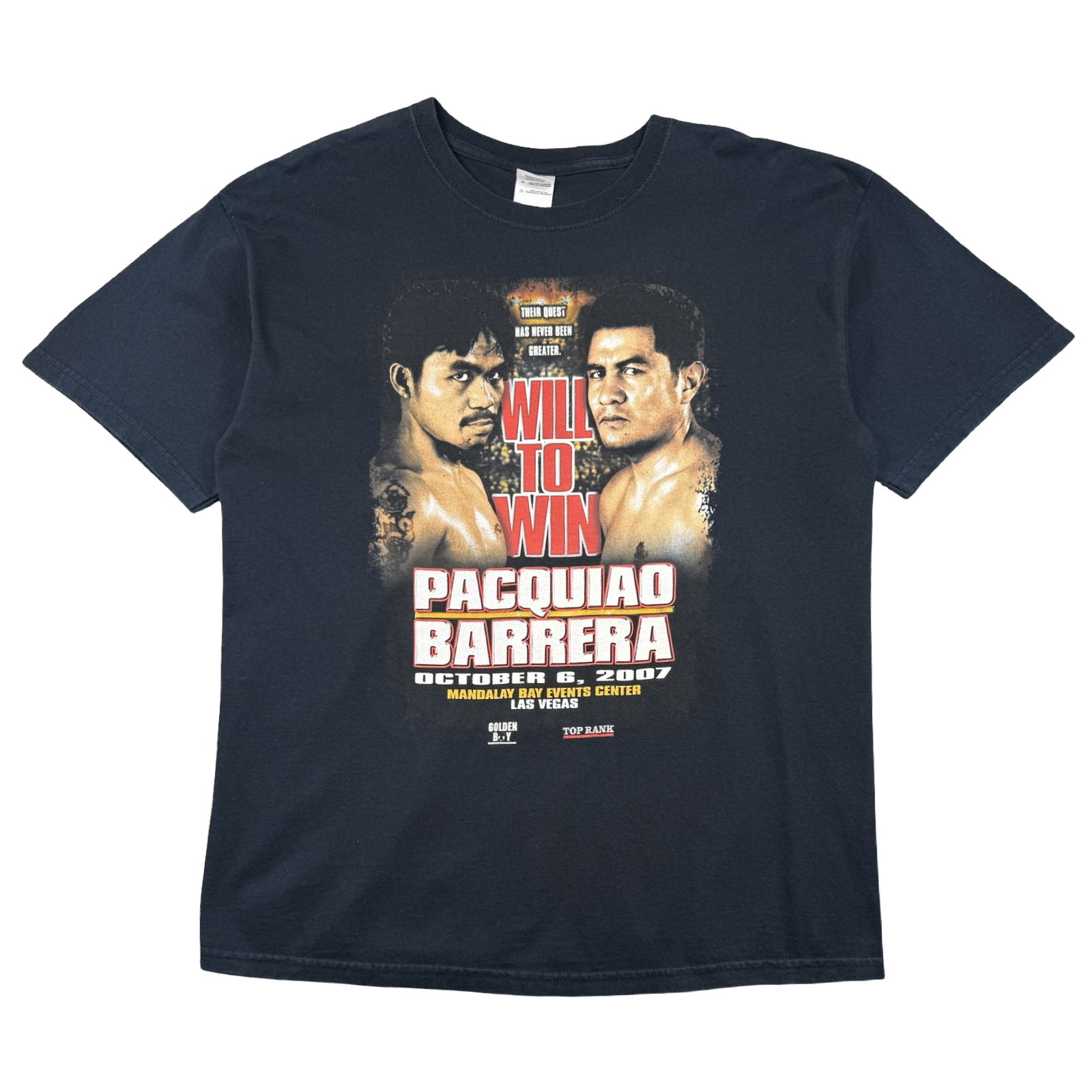 Vintage 2007 Pacquiao vs Barrera Fight Promo Tee Black