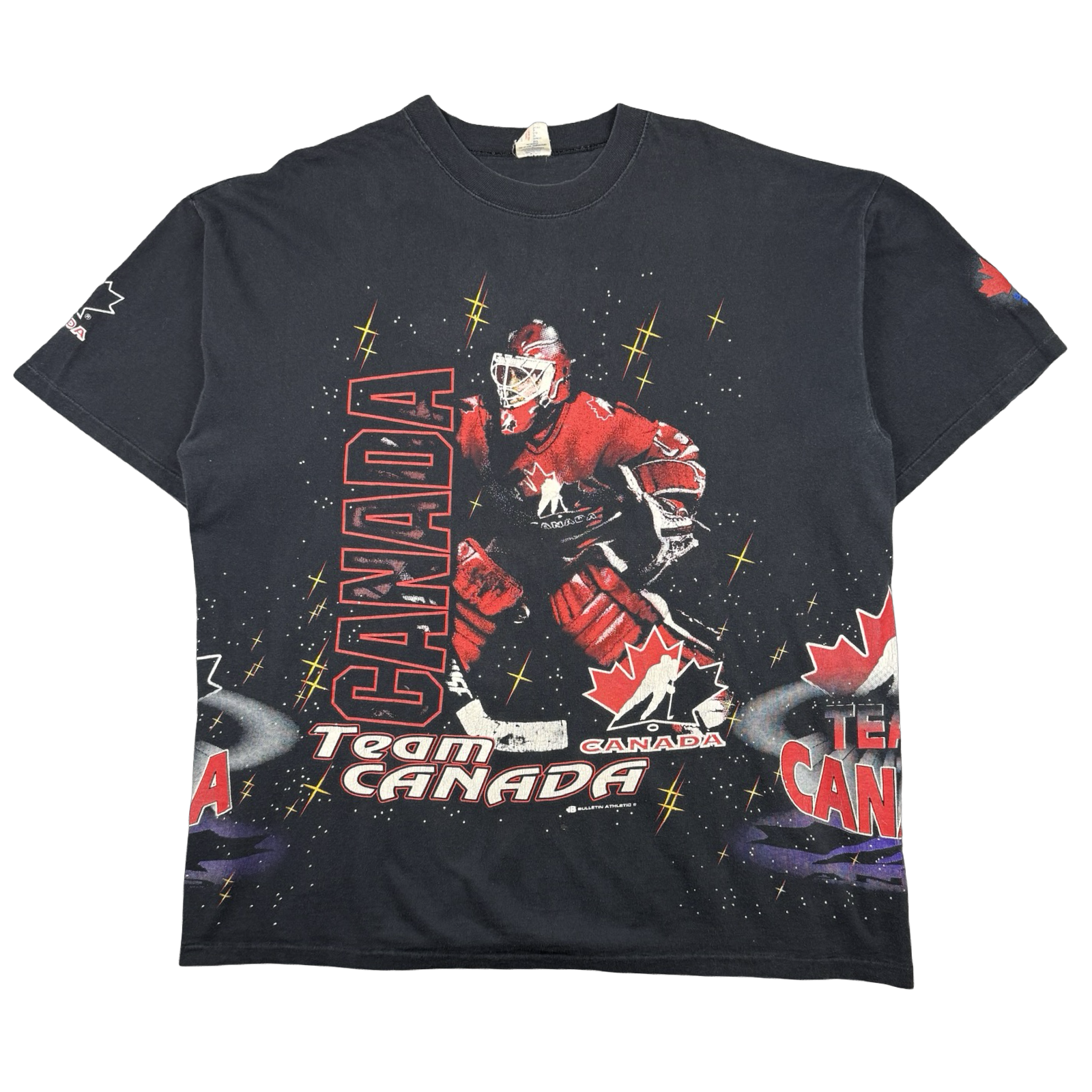 Vintage Team Canada Hockey AOP Tee Black