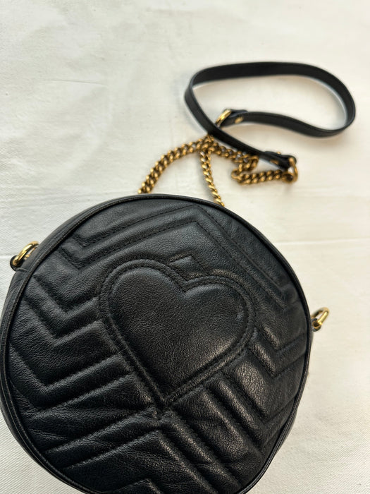 Gucci GG Marmont Mini Round Shoulder Bag Black | Vitnage Clothing Store Canada