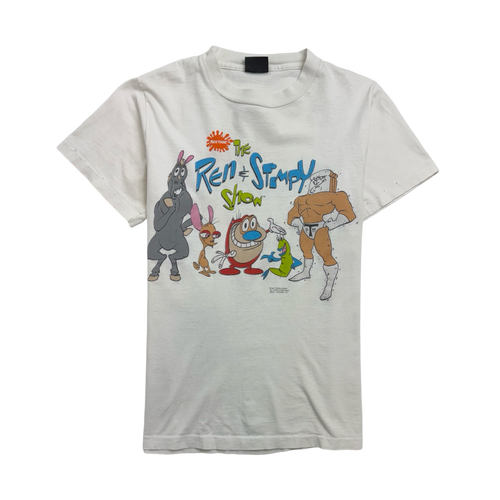 Vintage '92 The Ren & Stimpy Show Tee White | Vintage Clothing Store Canada