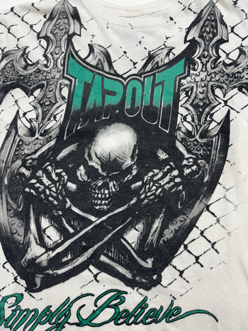 Vintage Y2k Tapout Tee White