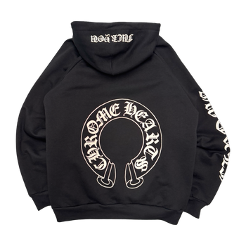 Vintage Chrome Hearts Horseshoe Thermal Hoodie Black