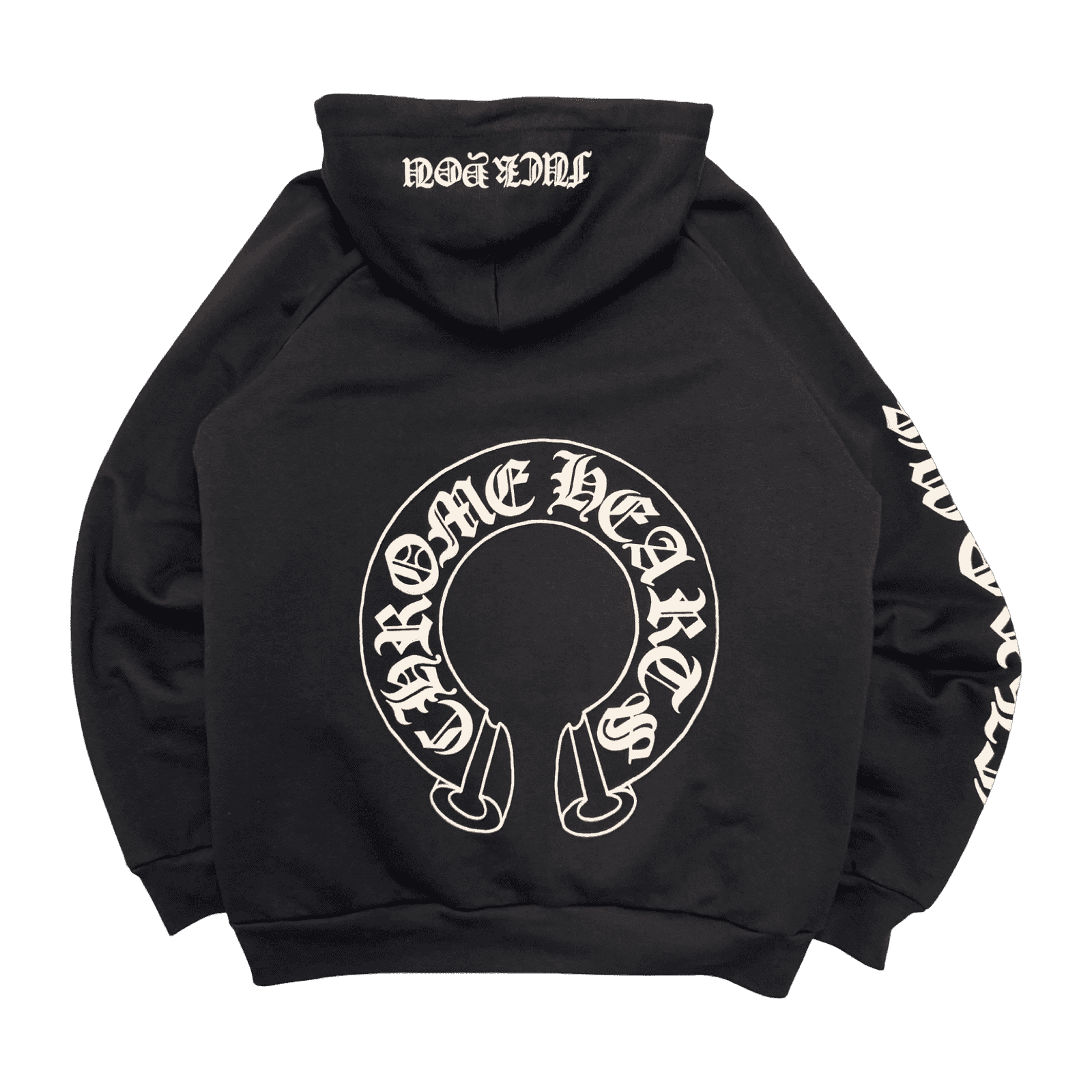Vintage Chrome Hearts Horseshoe Thermal Hoodie Black