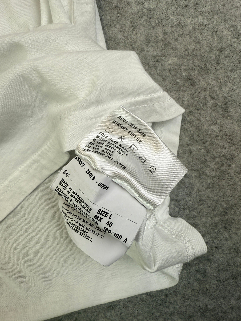 Prada Triangle Blank Logo Crew Tee White (USED)