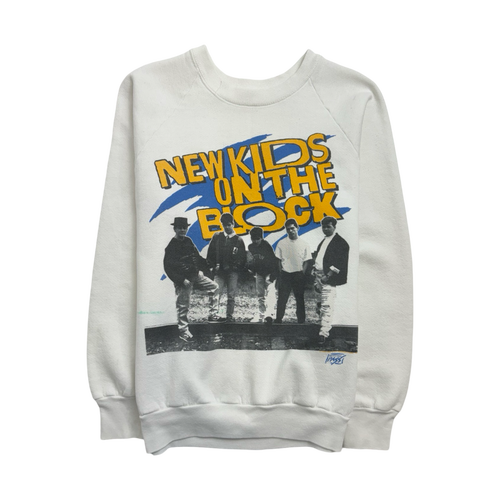 (XS) Vintage '89 New Kids On The Block Sweatshirt White | Vintage Clothing Store Canada