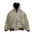 Vintage Carhartt Hooded Work Jacket Sun Faded Beige