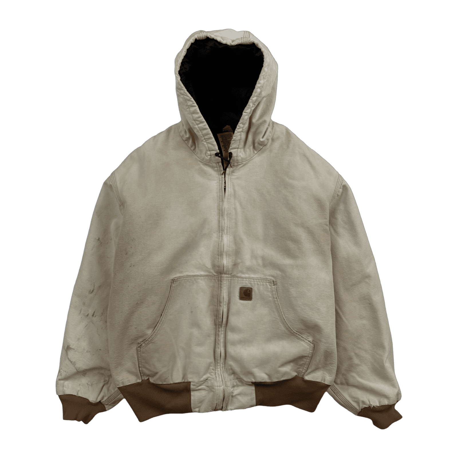 Vintage Carhartt Hooded Work Jacket Sun Faded Beige