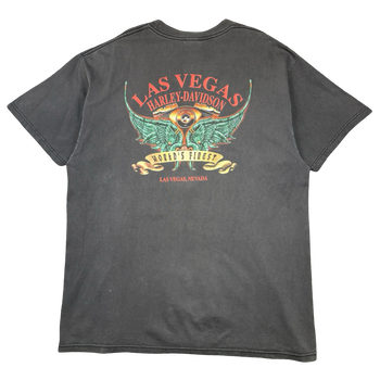 Vintage Harley Davidson Chrome Engine Tee Black