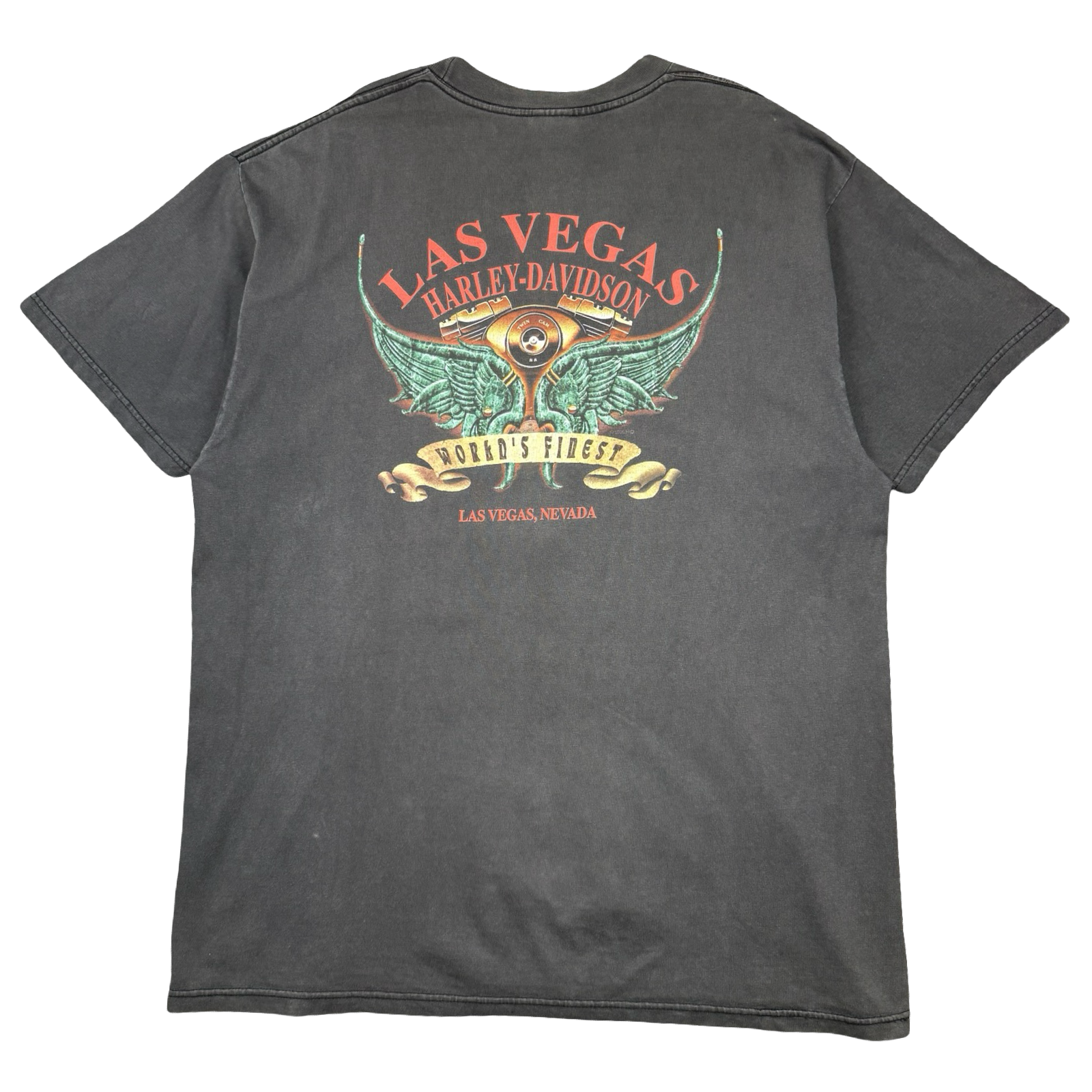 Vintage Harley Davidson Chrome Engine Tee Black