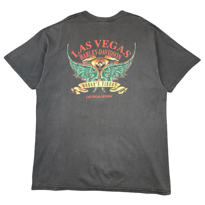 Vintage Harley Davidson Chrome Engine Tee Black | Vitnage Clothing Store Canada