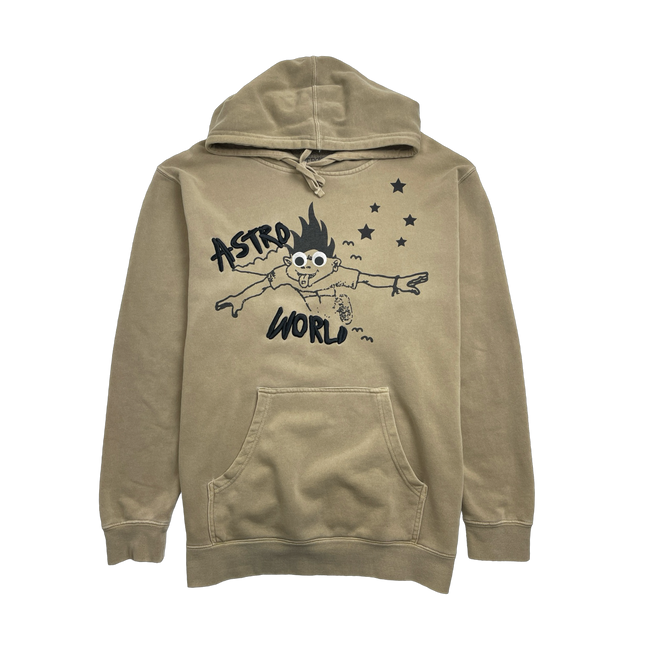 Travis Scott Astroworld Look Mom I Can Fly Hoodie Tan (USED)