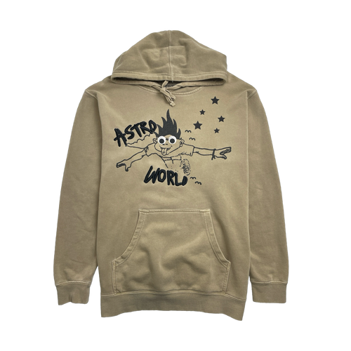 Travis Scott Astroworld Look Mom I Can Fly Hoodie Tan (USED) | Vintage Clothing Store Canada